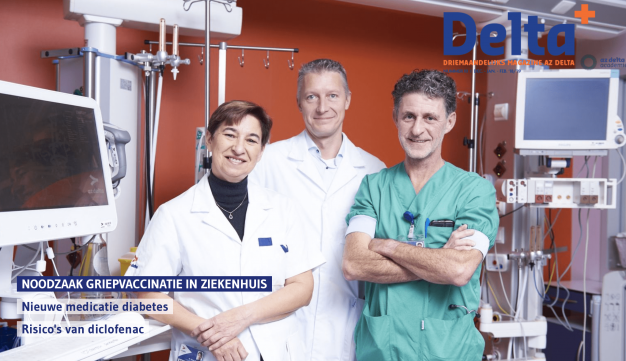Coverfoto met 3 artsen die pleiten voor griepvaccinatie